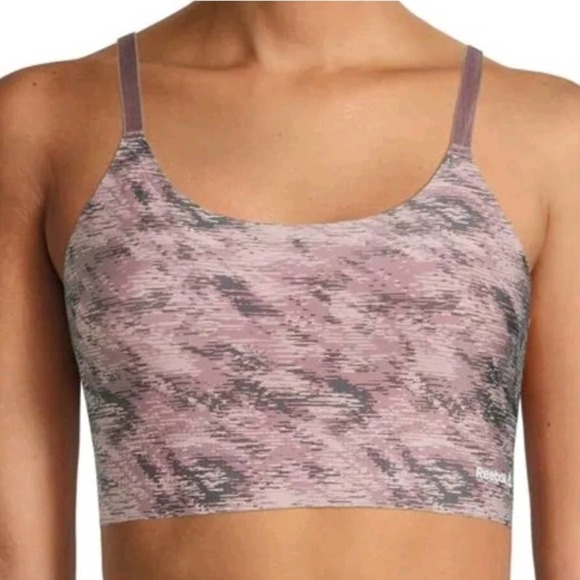 Reebok Ultra‎ Lightweight Bralette S Purple Blur Stripe - Picture 1 of 9